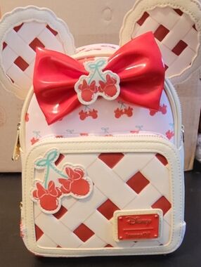 Loungefly Minnie Mouse Cherry Pie Convertible Mini Backpack With Coin Purse